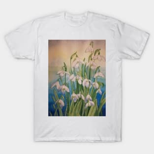 Snowdrops watercolour painting T-Shirt